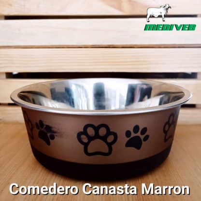 comedero canasta marron